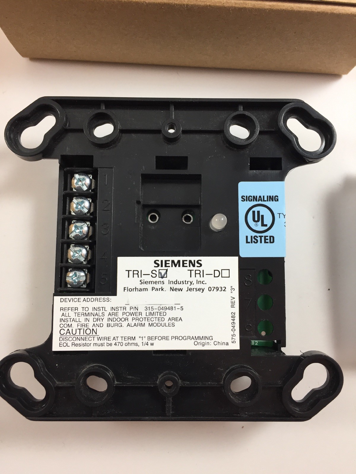 Siemens TRI-S 500-896225 -Single Input Monitoring Module *New + Free Shipping*