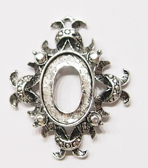 10 of 18x13mm Antique Silver Victorian Le Fleur Bead Pendant Settings 37x31mm