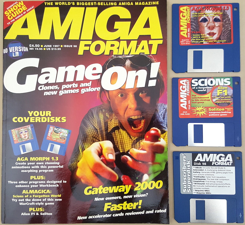Amiga Format Magazine w/Disks ©June1997 AGA Morph 1.3 MCX SCIONS Alien F1 +MORE