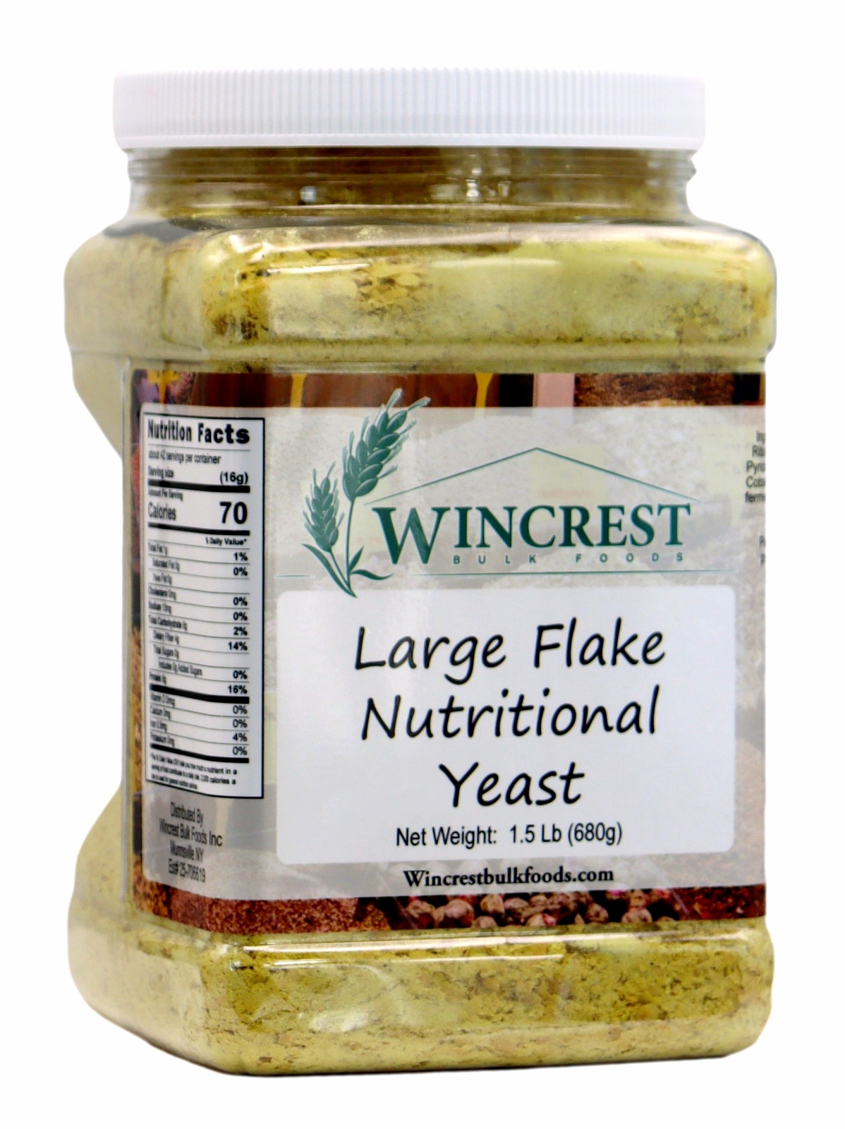 Large Nutritional Yeast Flakes - 1.5 Lb Tub - Free Expedited Shipping!