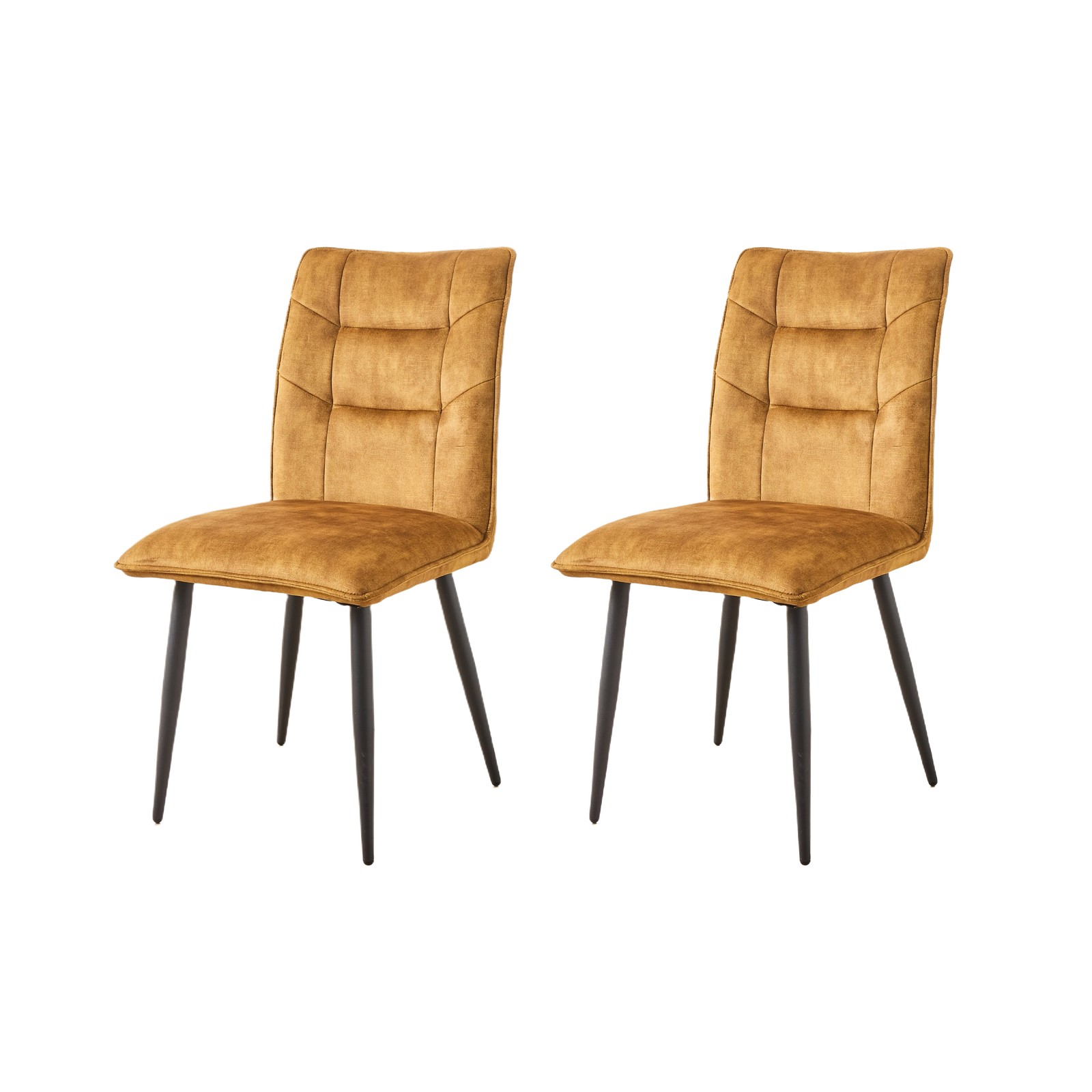Modern Velvet Dining Chairs 2-Piece Set-Soft Cushioned Seats with Iron Frames