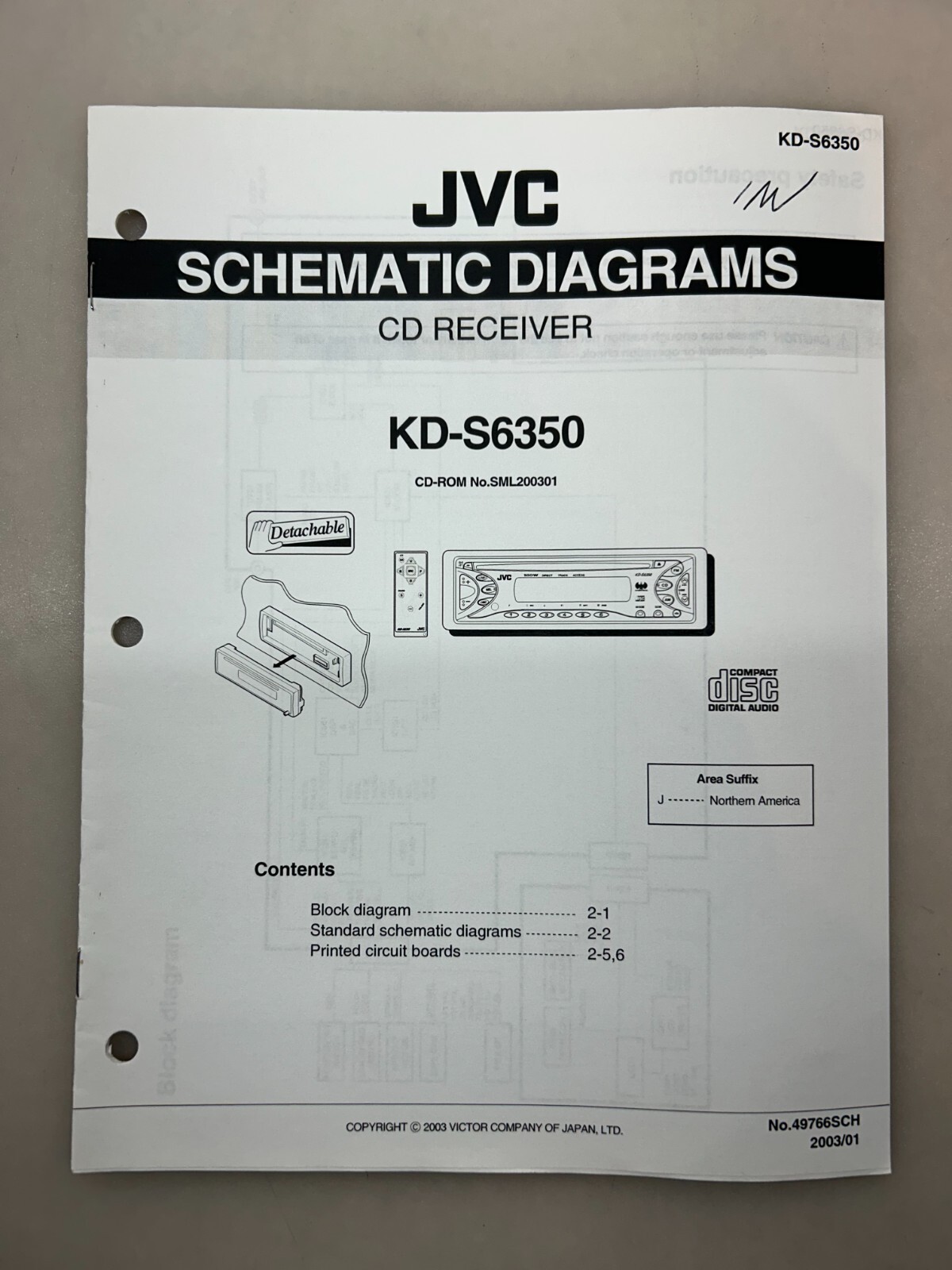 JVC KD-S6350 Original Schematics Free Shipping