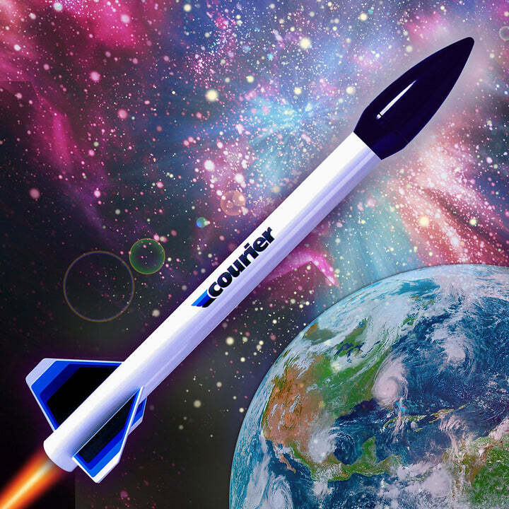 Quest Flying Model Rocket Kit Courier Single Bulk Pack Kit, No fancy packaging