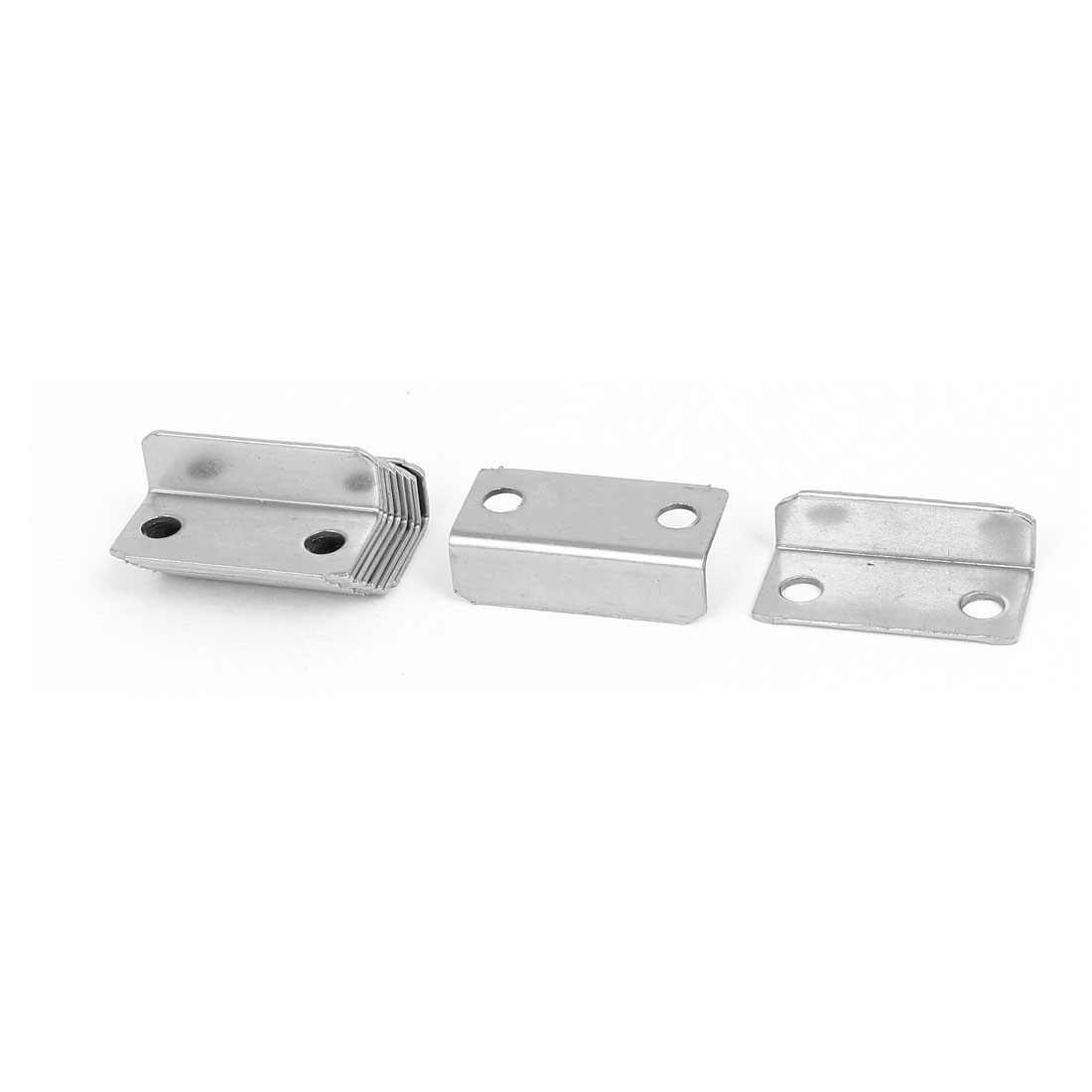 Cabinet Drawer Lock Strike Plates Joint Fastener Silver Tone 29mm Length 10pcs