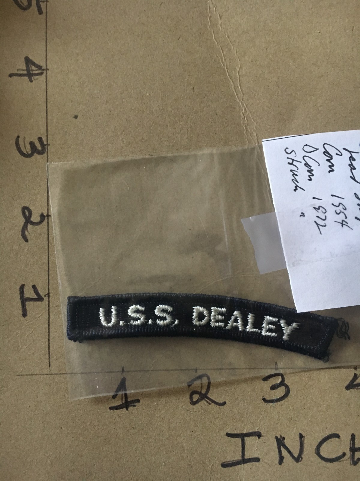 US NAVY SHOULDER STRIP TAB *** rocker *** Patch USS Dealey