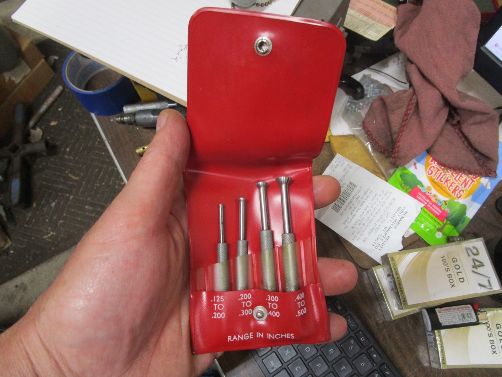 Very Nice Used Starrett S831E Small Hole Gage Set With Case 1/8" To 1/4" USA