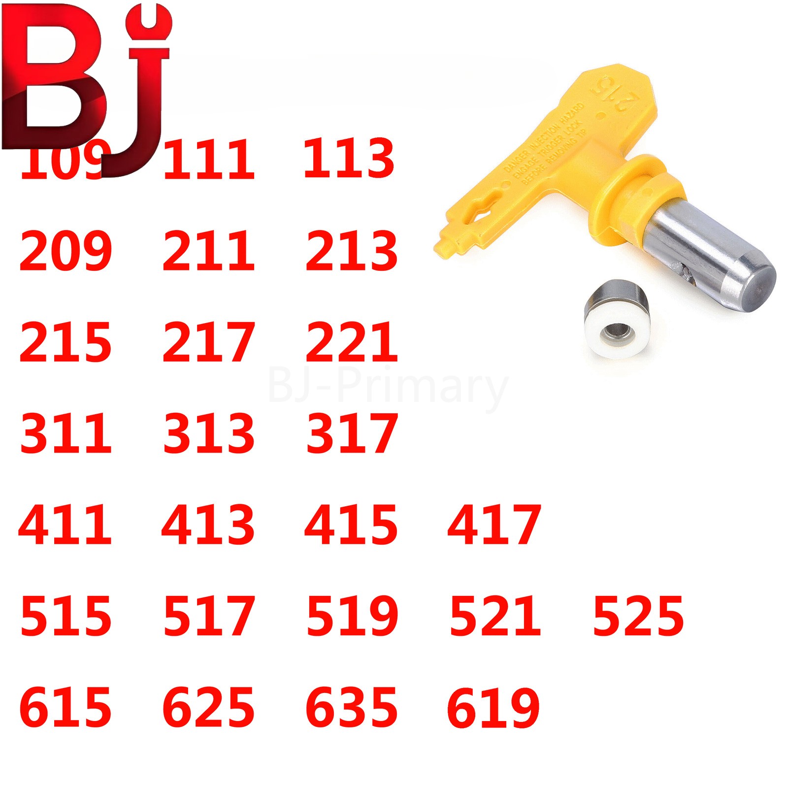 Yellow Paint Sprayer Nozzle 111 211 311 411 615 ... Airless Spray Nozzle Gun Tip