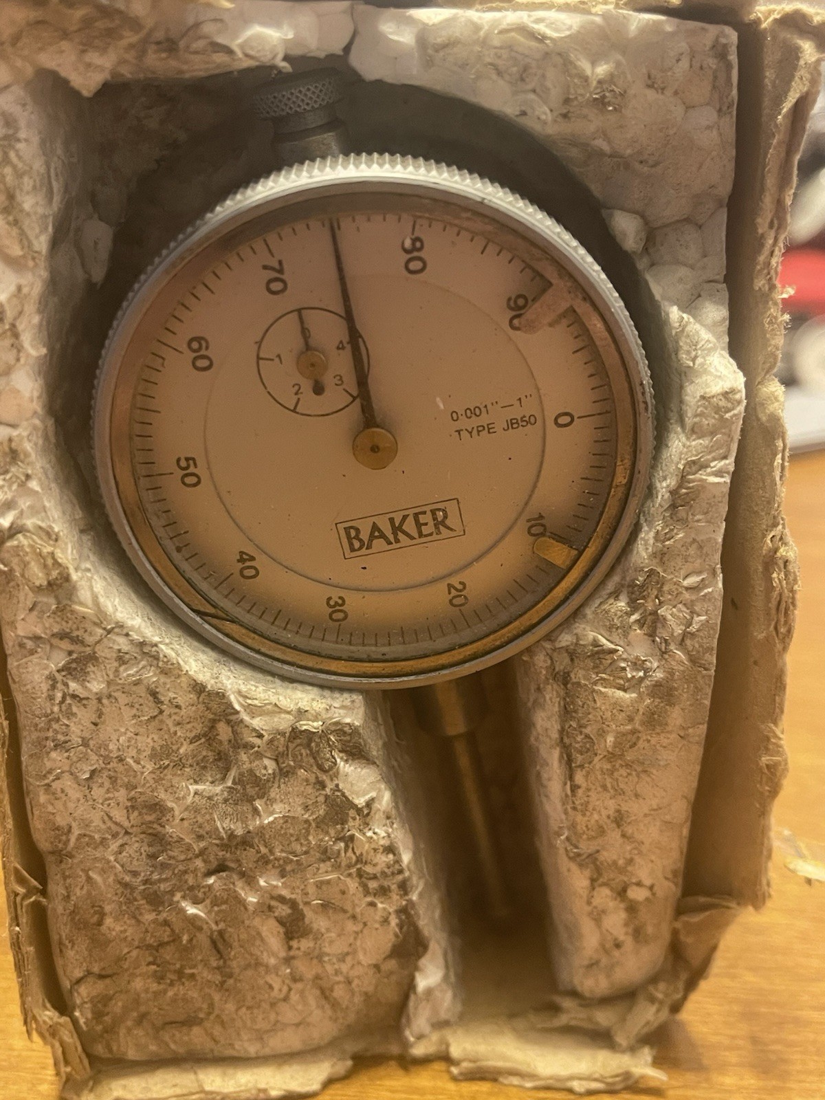 Baker Type JB50 Dial Indicator 1" Range, 0.001" Grad