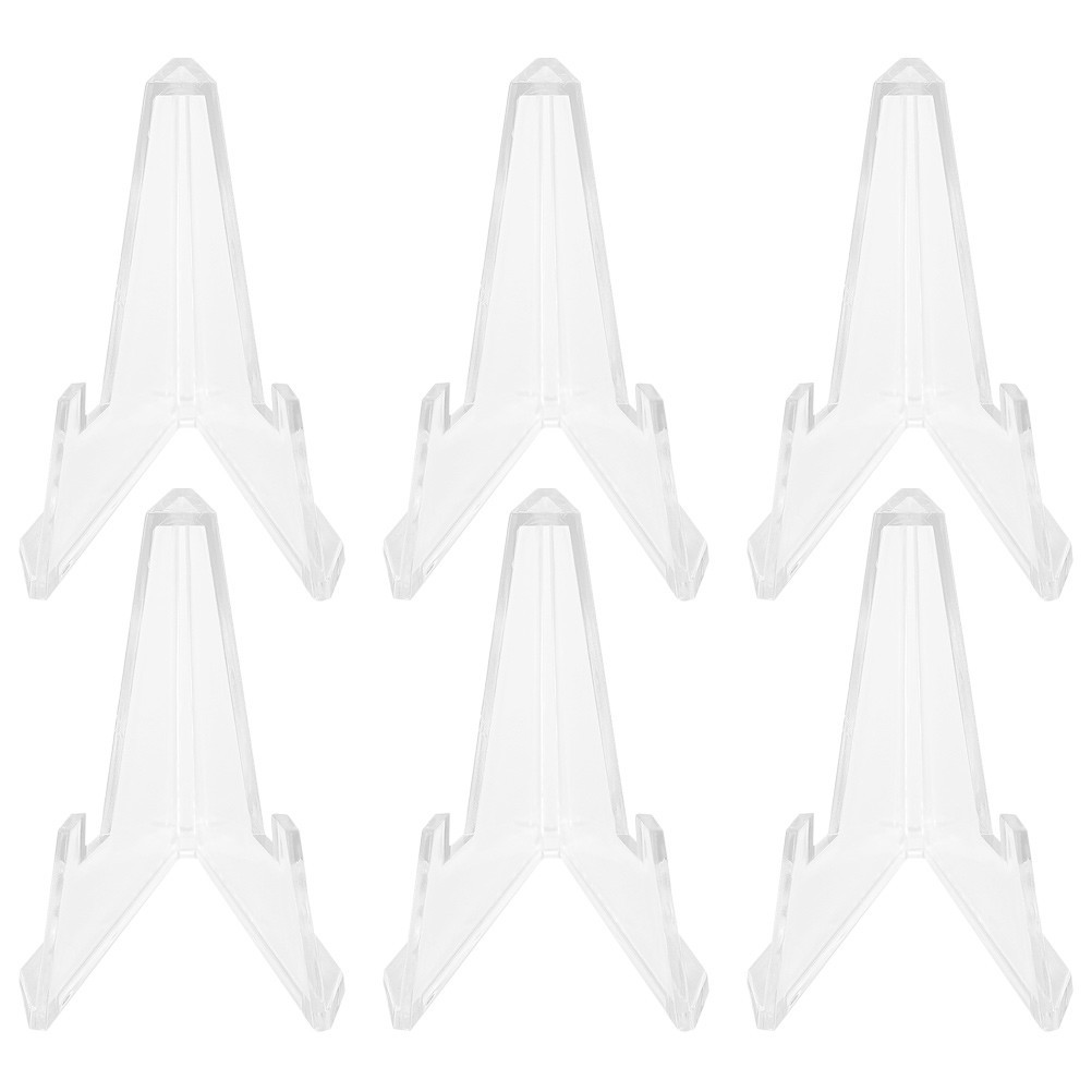 6 Pcs Transparent Storage Rack Badge Holder Clear Display Stands