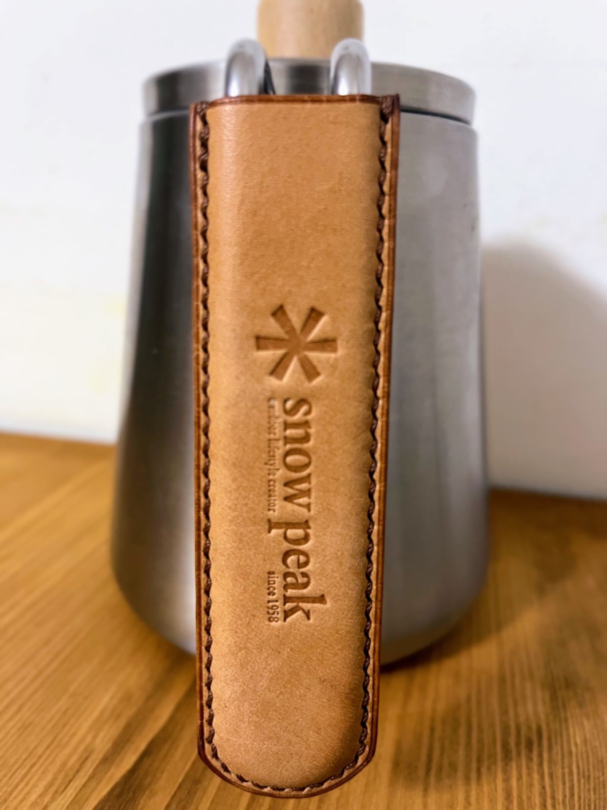 Snow Peak CS-115 Field Barista Kettle Leather Handle Cover Beige Genuine Logo Fs