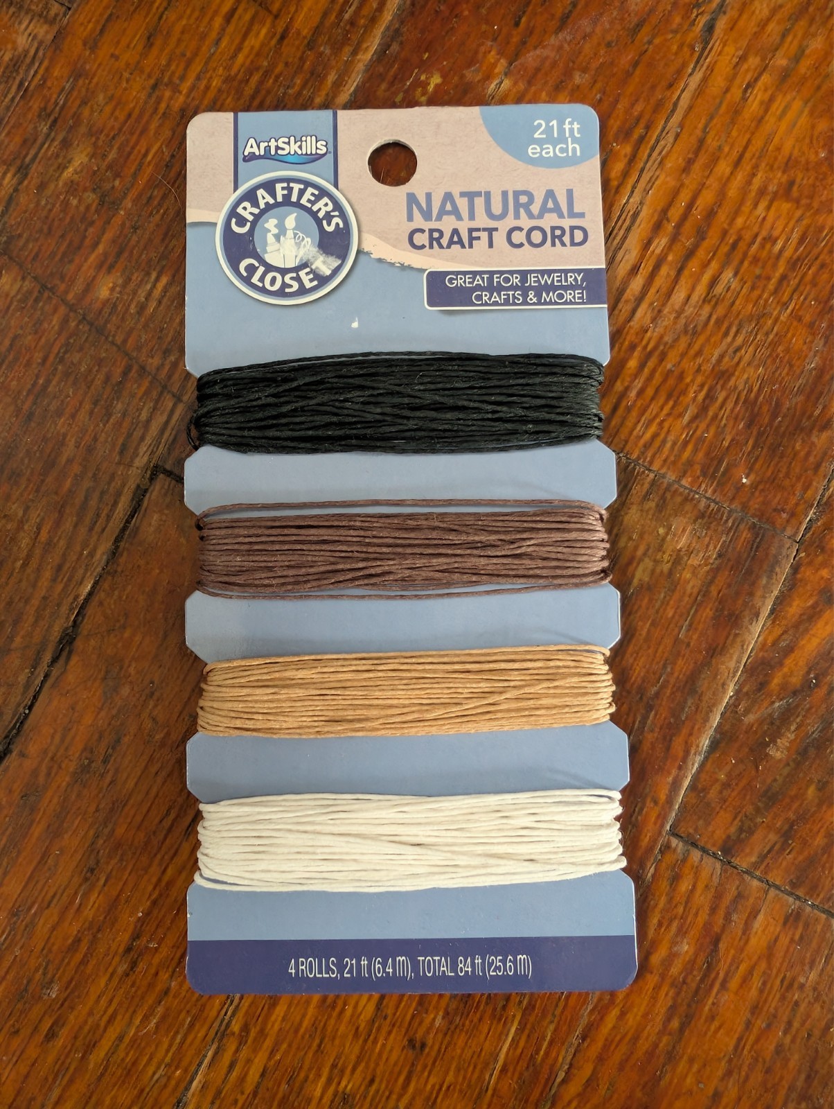 Lot of 4 Crafter's Closet/ArtSkills Natural Craft Cord (21 ft each)