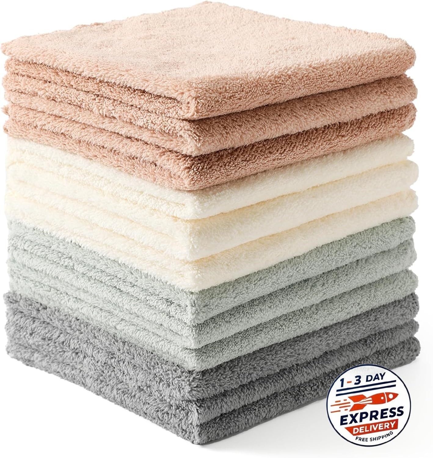 Paquete de 12 paños de limpieza de microfibra absorbente, 30 x 30 cm, multicolor