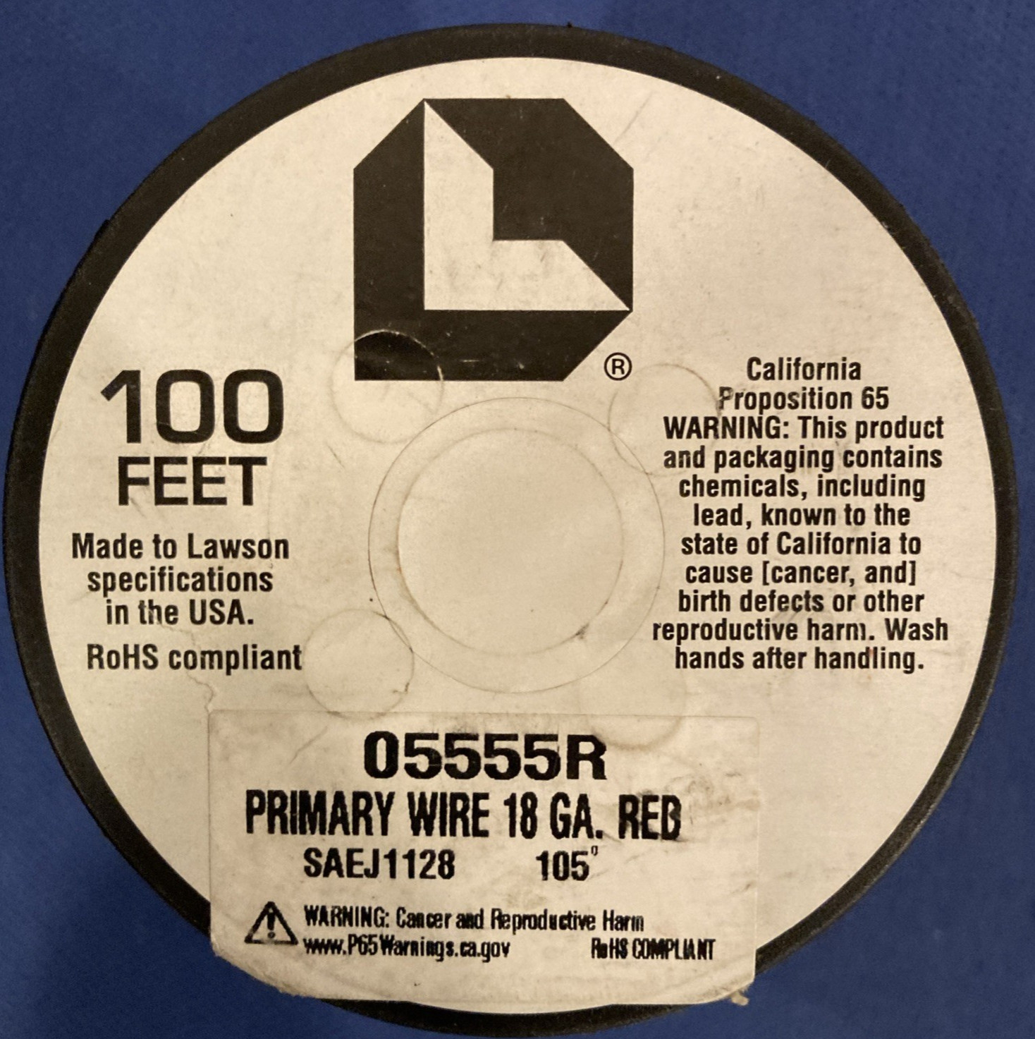 Lawson 5555R 18G primary wire 100'