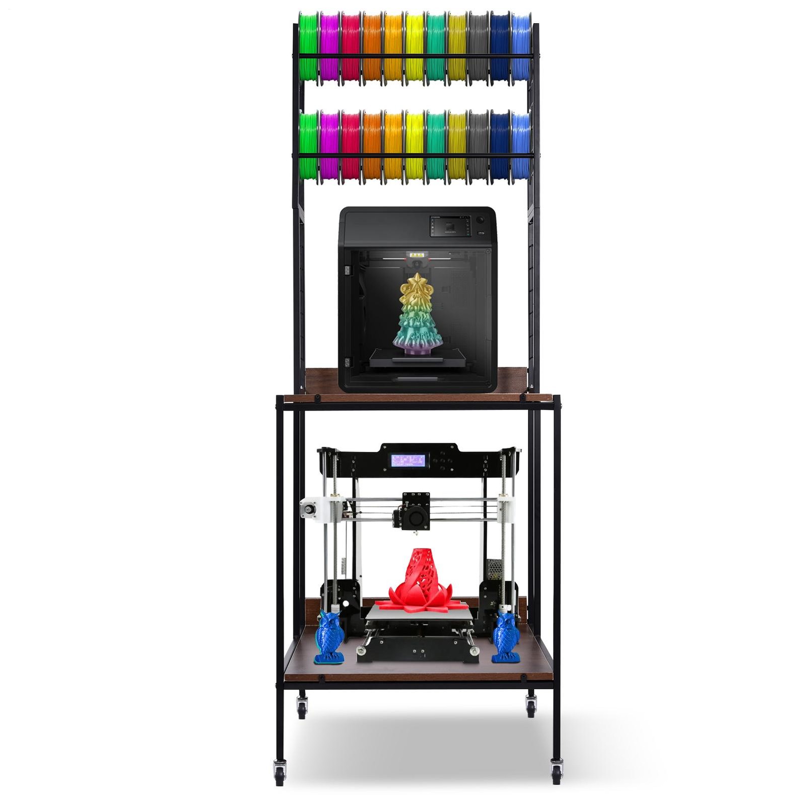 3D Printer Filament Storage Rack 4-Tier 3D Printer Stand with Storage