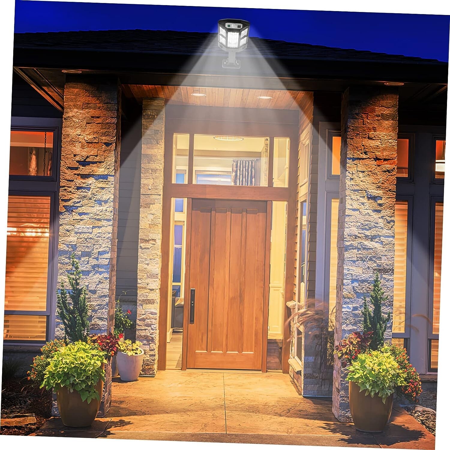 2PCS 99000000LM LED Solar Wall Light Commercial Dusk To Dawn Outdoor Street Lamp