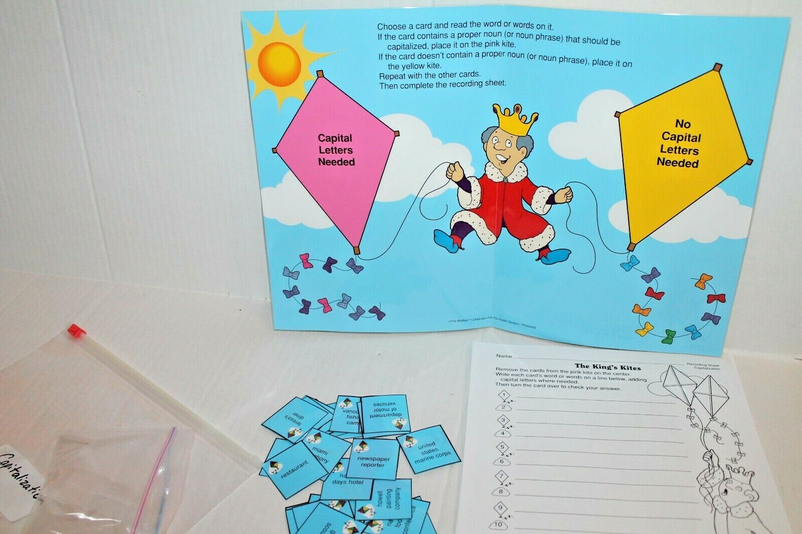 Capitalization Writing Center Language Arts Folder Game Activity Grades 4-5