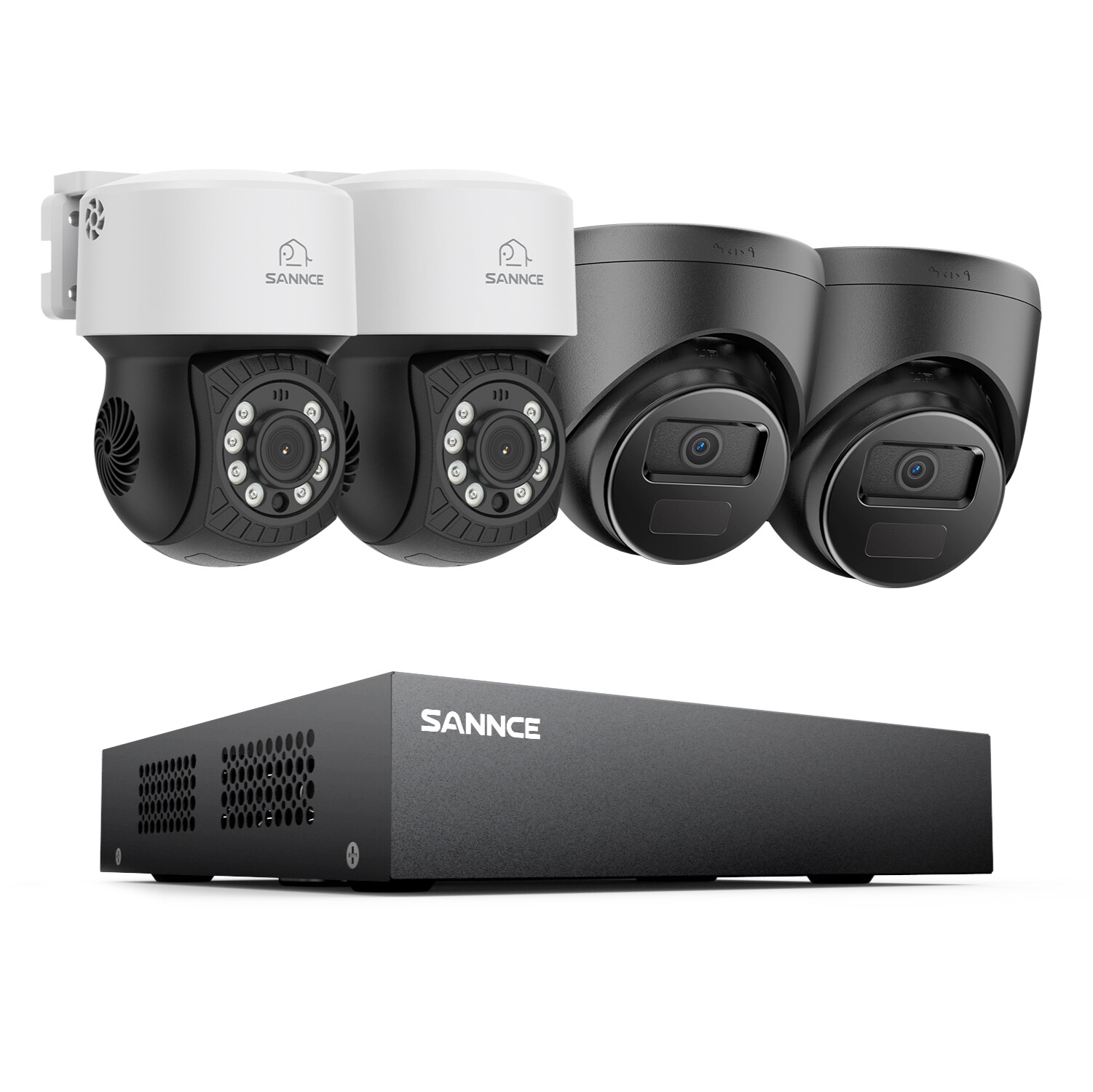 SANNCE 8CH DVR 1080P 360° Pan Tilt CCTV Security Camera System Human Detection