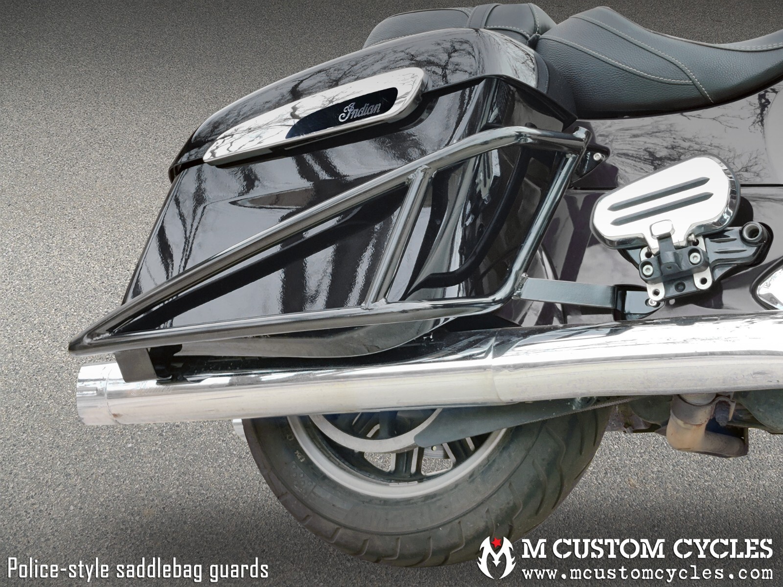 Police-Style Saddlebag Guards - Indian Chieftain, Roadmaster, Springfield, Chief