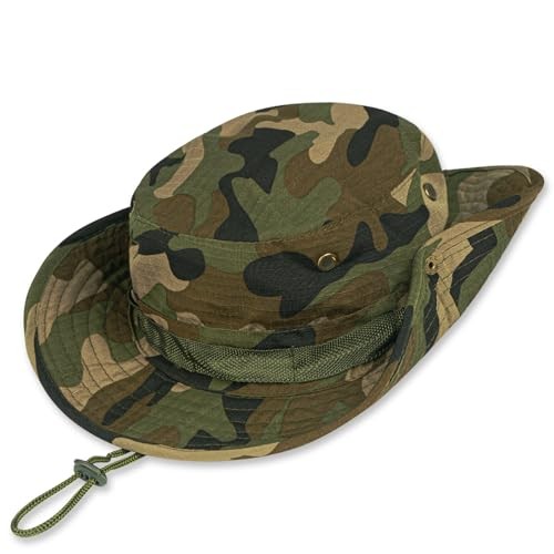 Sun Hats for Men Women Bucket Hat UPF 50+ UV Protection Boonie 1 Jungle Camo