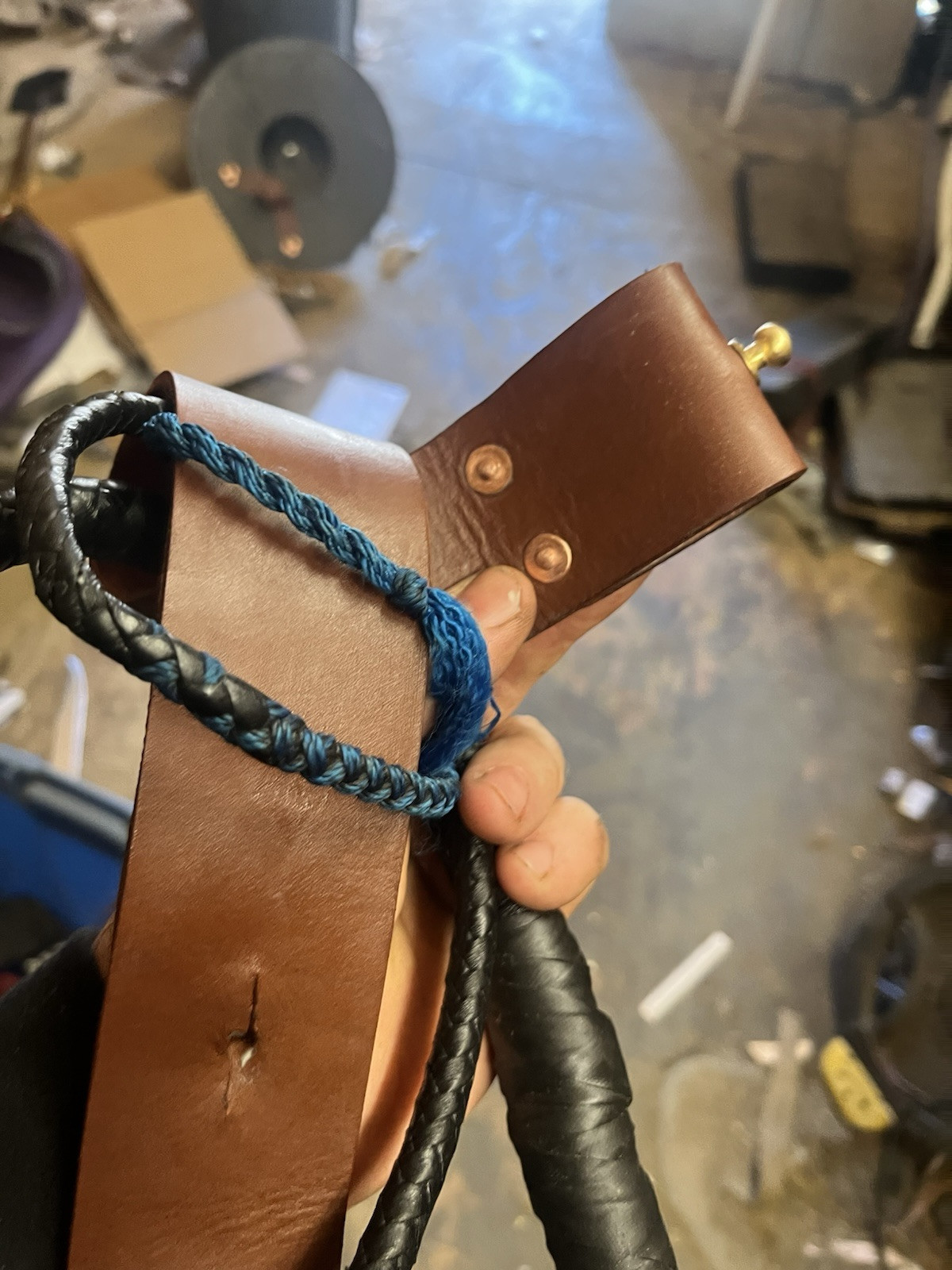 Premium Leather Snake Whip Thin Whip Carrier Only