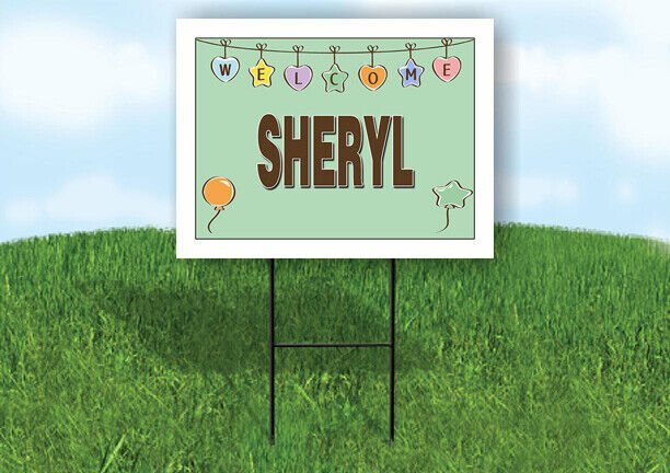 SHERYL WELCOME BABY GREEN  18 in x 24 in Yard Sign Road Sign with Stand