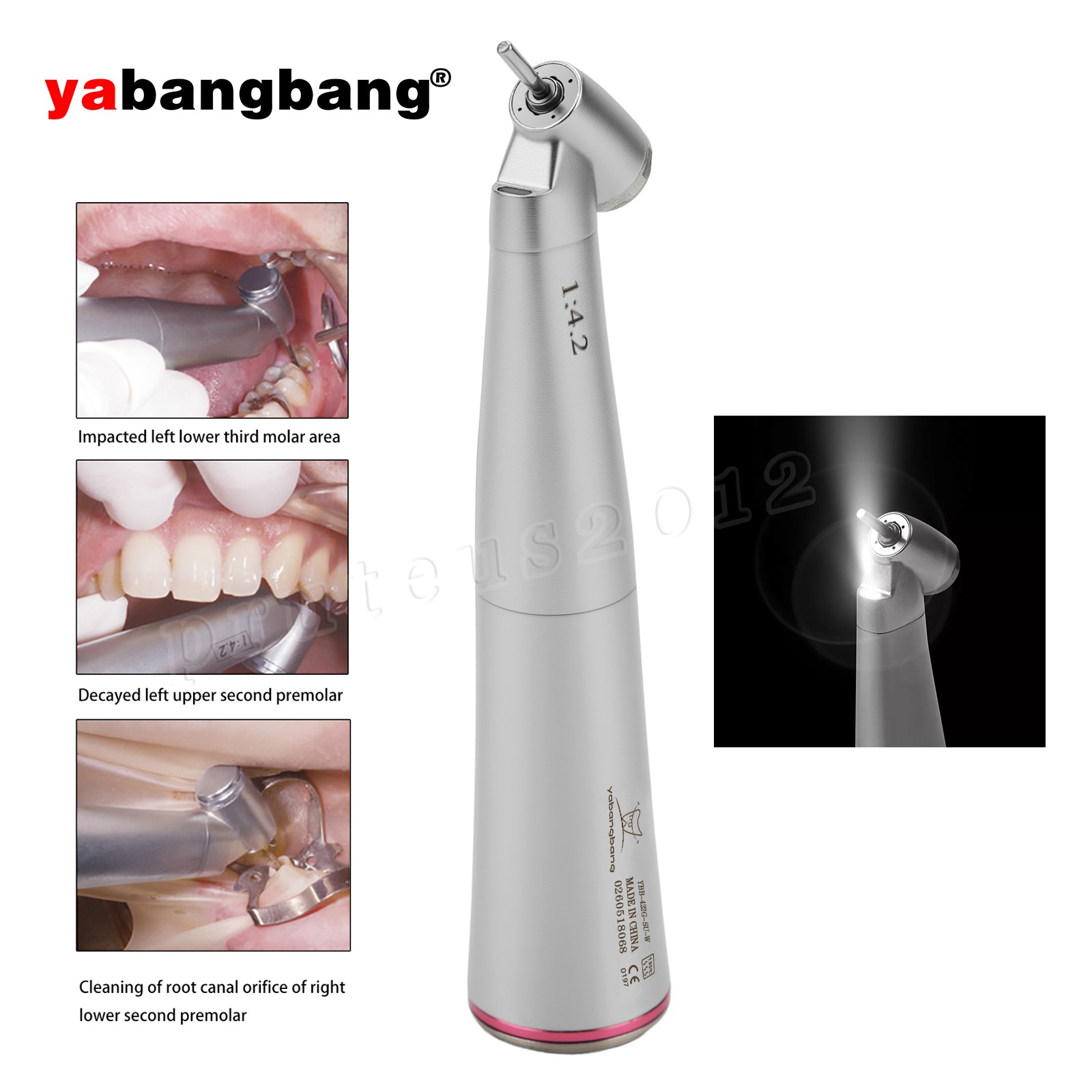 NSK Style Dental Electric Handpiece 1:4.2 Contra Angle 45° Surgical Fiber Optic