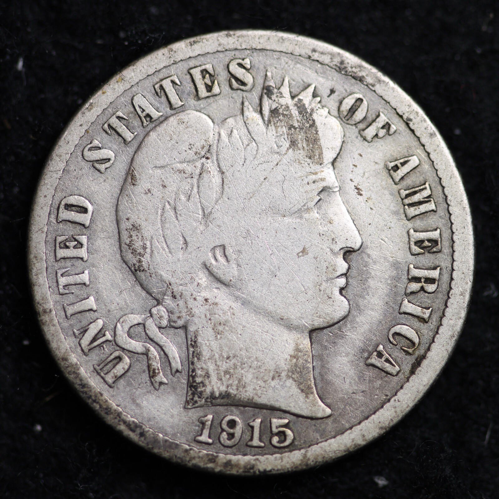 1915-S Barber Silver Dime VG RARE OLD COIN B476 AY