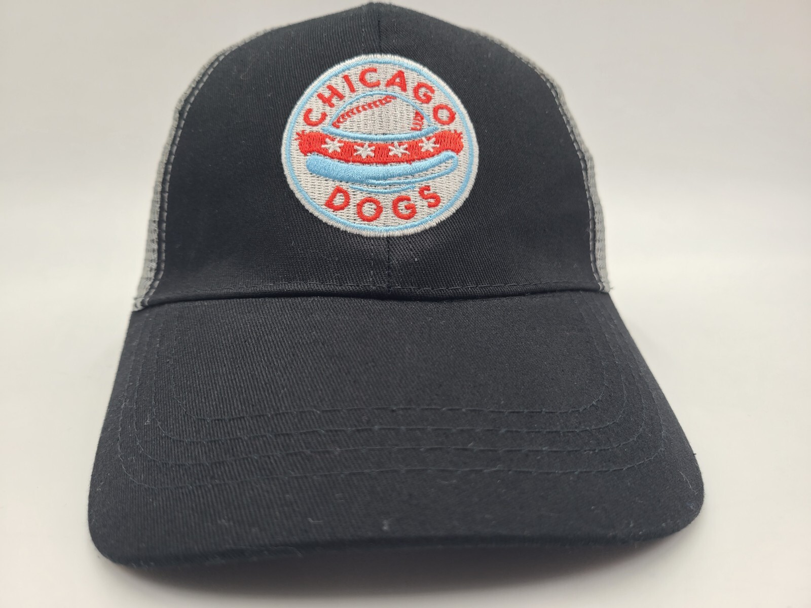 Chicago Dogs Mesh Trucker Adjustable Hat Cap Men Women AAPB Baseball Black Gray
