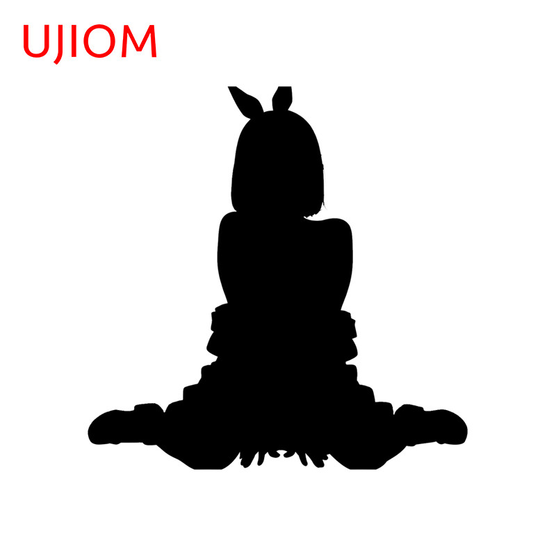UJIOM 5.1" Anime Girl Car Sticker Motorcycle Windshield Toolbox Hood Decal