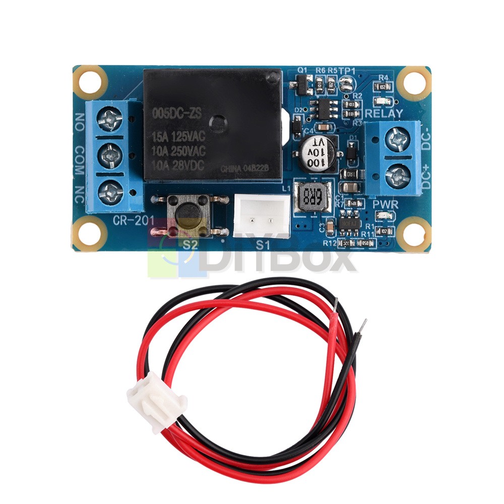 DC 5-28V Wide Voltage 1-Channel Single Button Bistable Self-Locking Relay Module