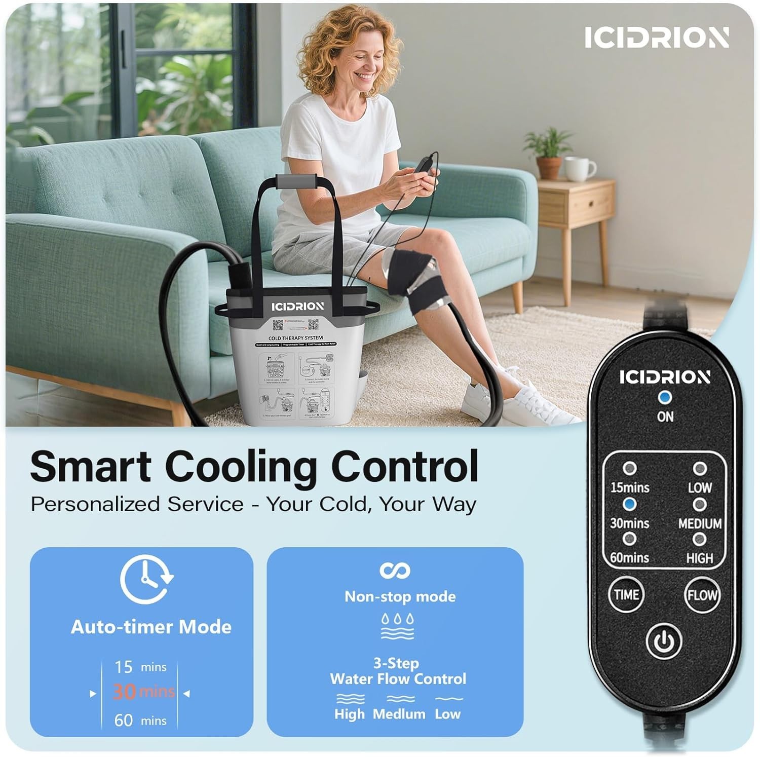 Quiet & Efficient Cryotherapy for Knee Surgery - Ergonomic Ice Therapy OPN BX