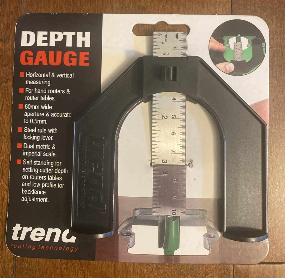 TREND GAUGE/1 - ROUTER DEPTH GAUGE - METRIC/IMPERIAL Made In Taiwan