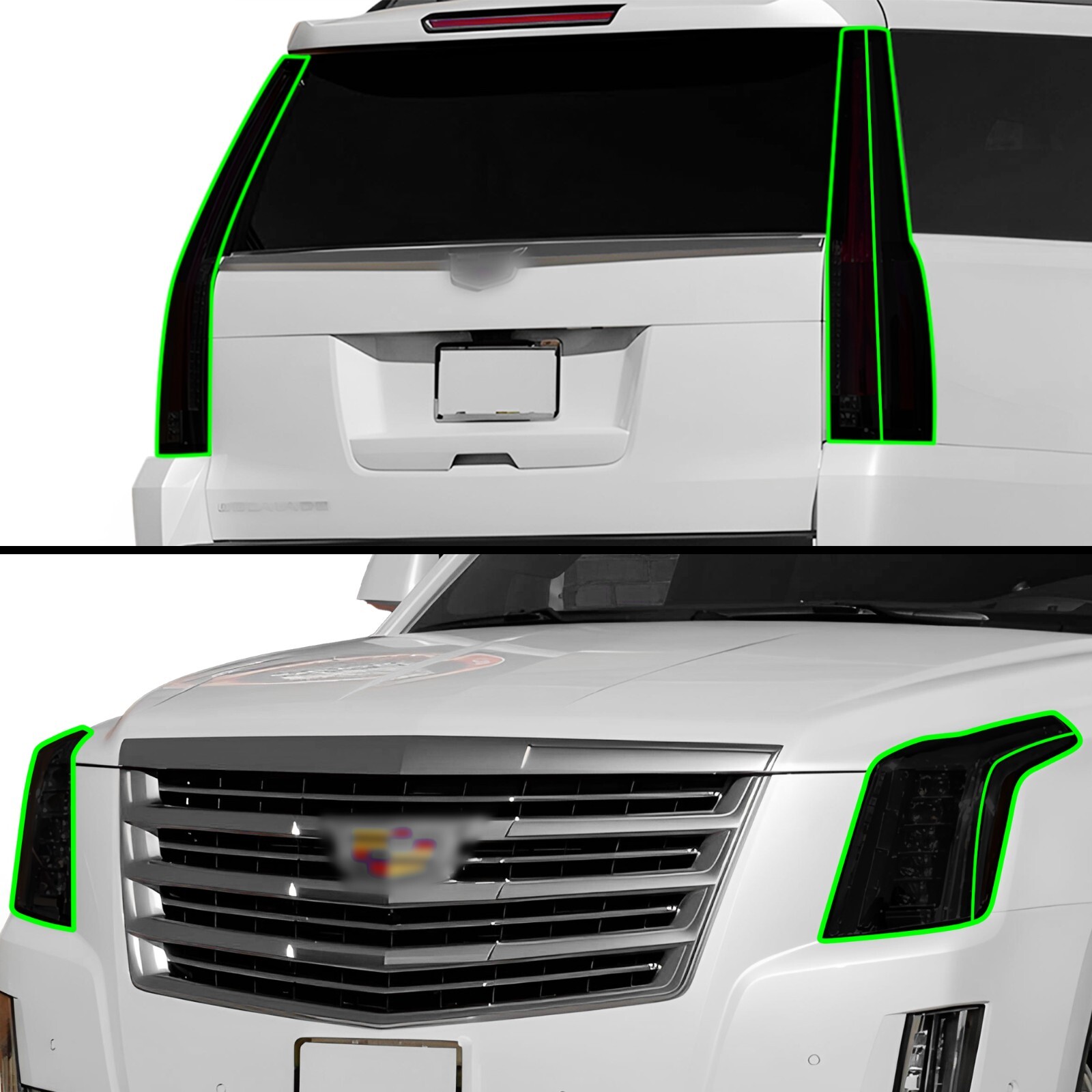 Fits Cadillac Escalade 15-20 Tail Head Light Precut Smoked Tint Headlight Film