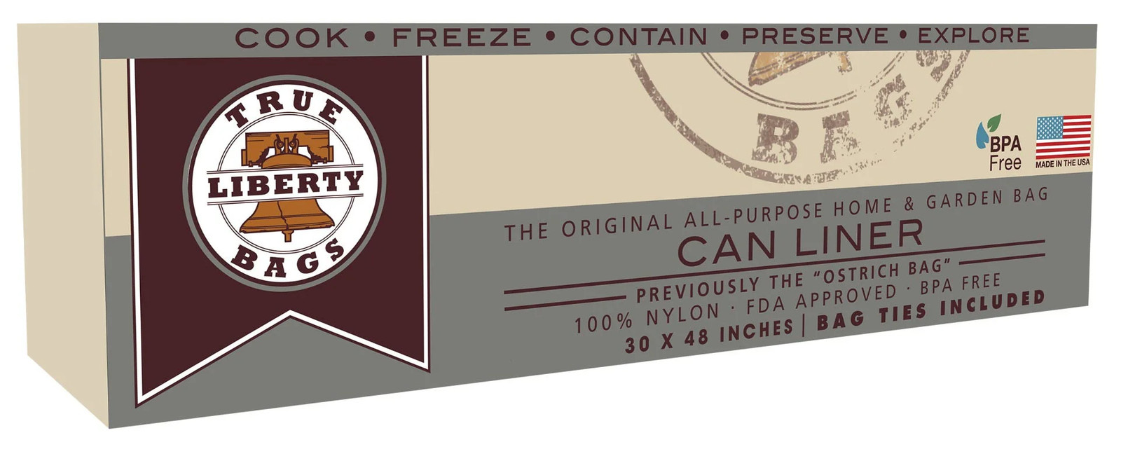 True Liberty "Ostrich" Can Liner 30 in x 48 in (100/pack) Hydroponic