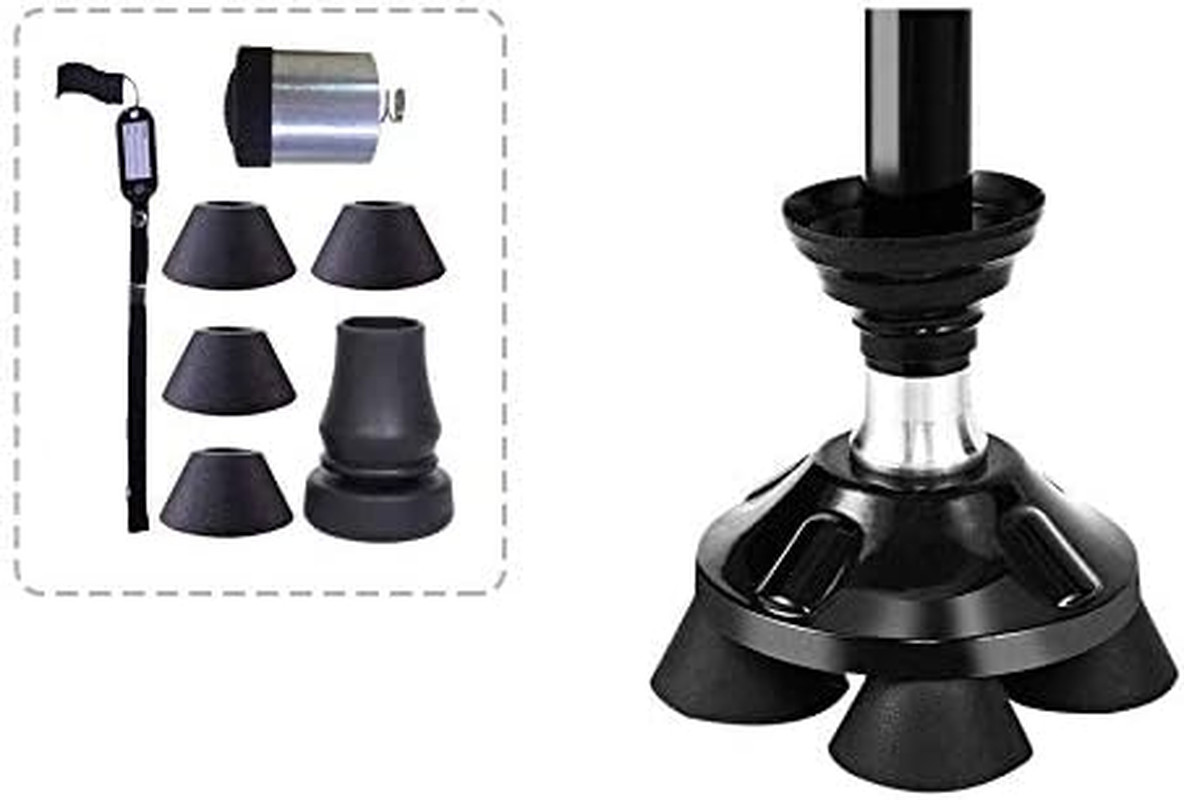 Bigalex 4Tips Replacement for Folding Walking Cane(Mg Alloy Base)
