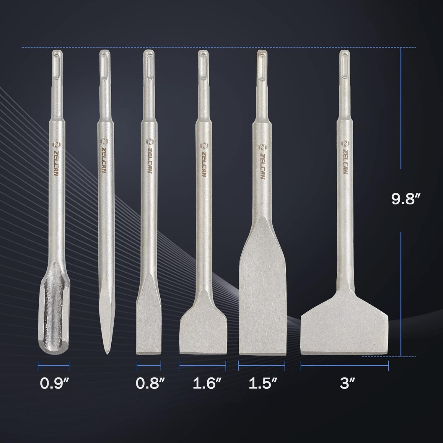 Durable Chisel Kit with Multiple Types for Various Material Applications