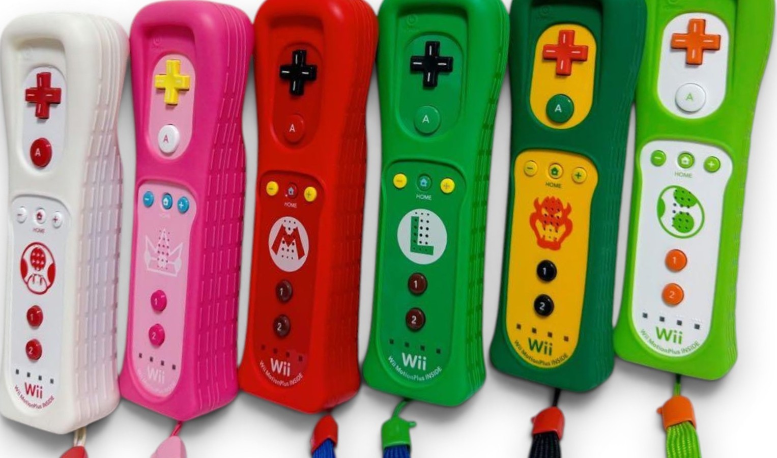 Nintendo Wii Remote Control Motion Plus Mario Luigi Peach Yoshi Toad Bowser 6set