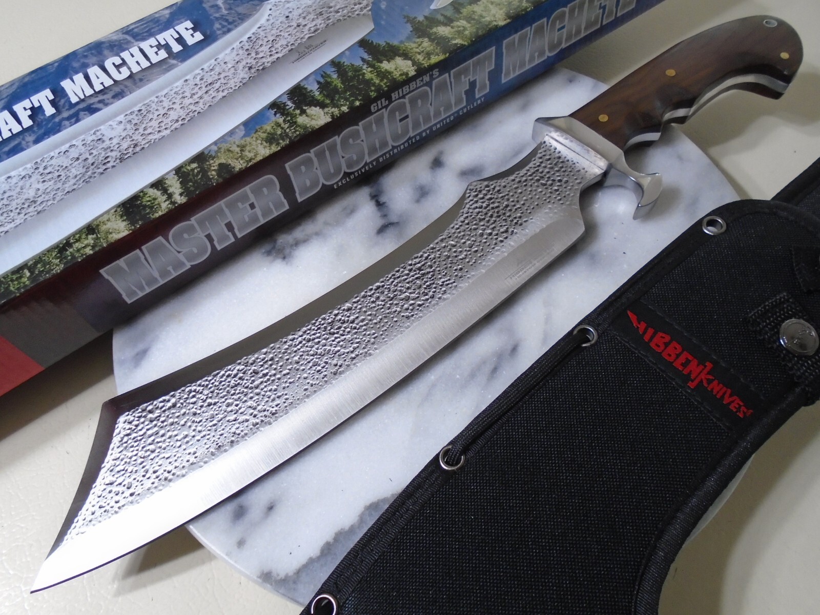Gil Hibben Master Bushcraft Machete Knife 5mm Full Tang 1075 HCS Walnut GH5053