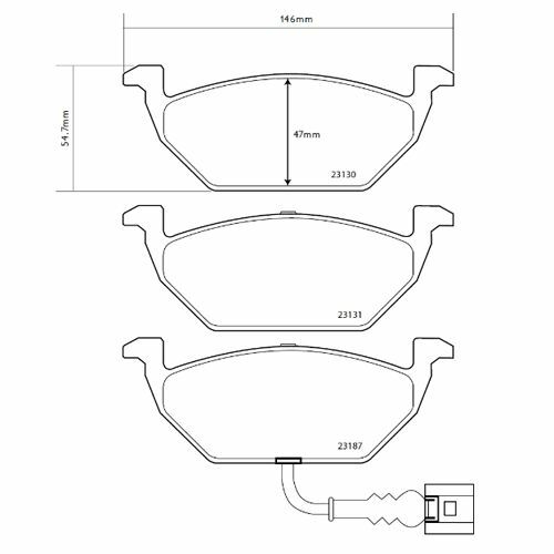 BREMBO FRONT BRAKE PADS KIT FOR FABIA II (542) 1.2 51 KW 01/07 - 12/14