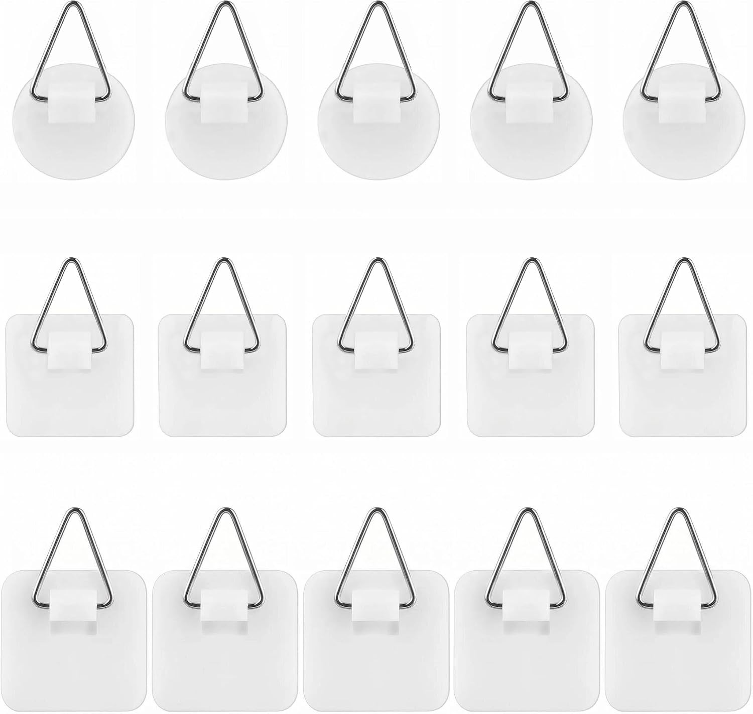 15PCS Adhesive Picture Hangers – No Nail Damage-Free Wall Hooks | Adhesive Hooks
