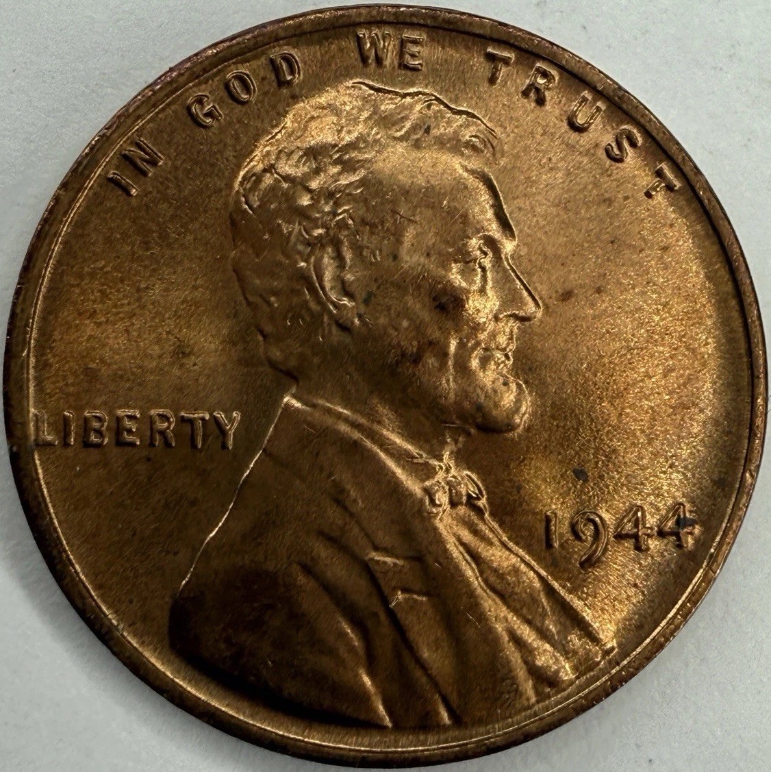 1944 Uncirculated Lincoln Wheat Cent Exact Coin Imaged #LWC2485