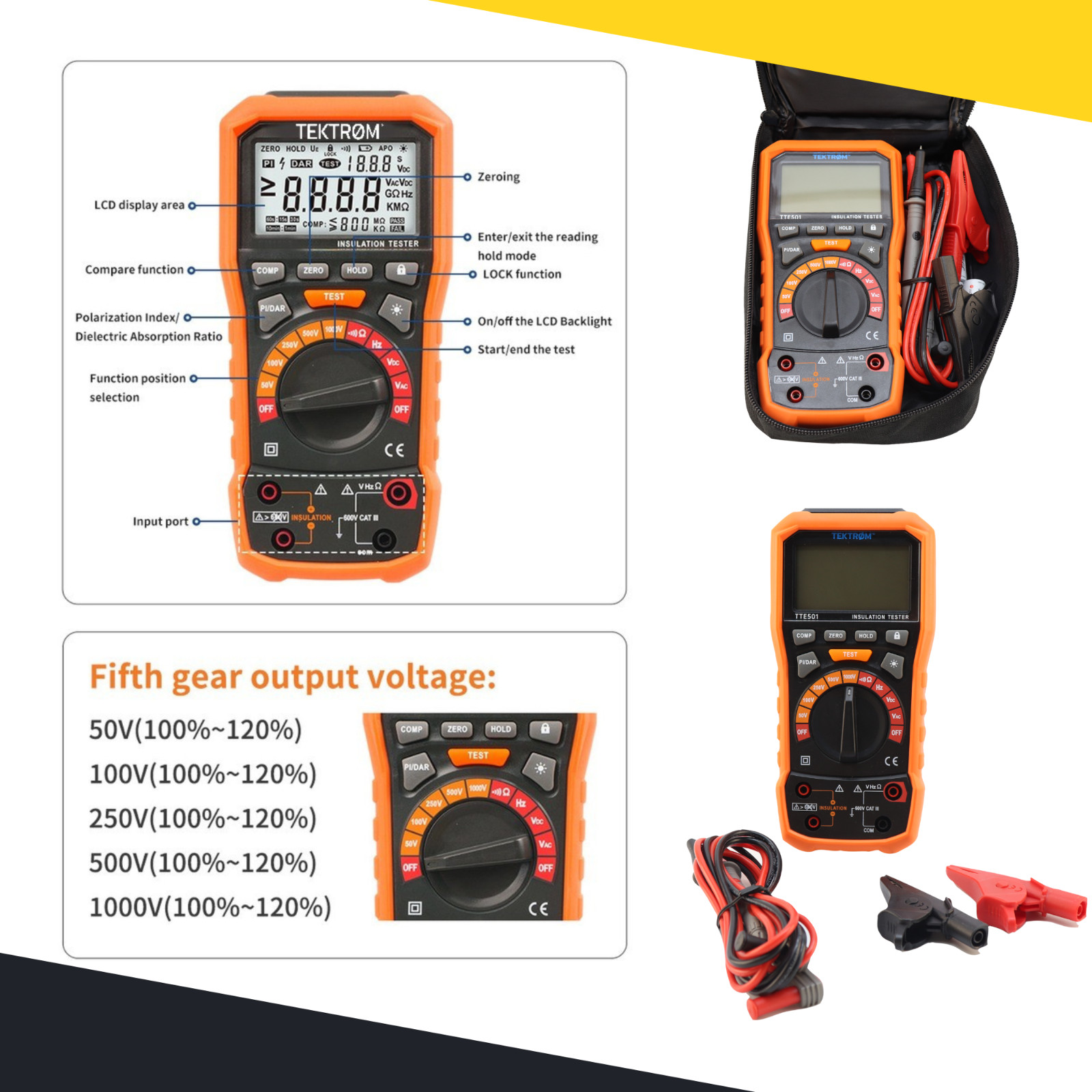 TEKTROM TTE501 Insulation Tester Multimeter