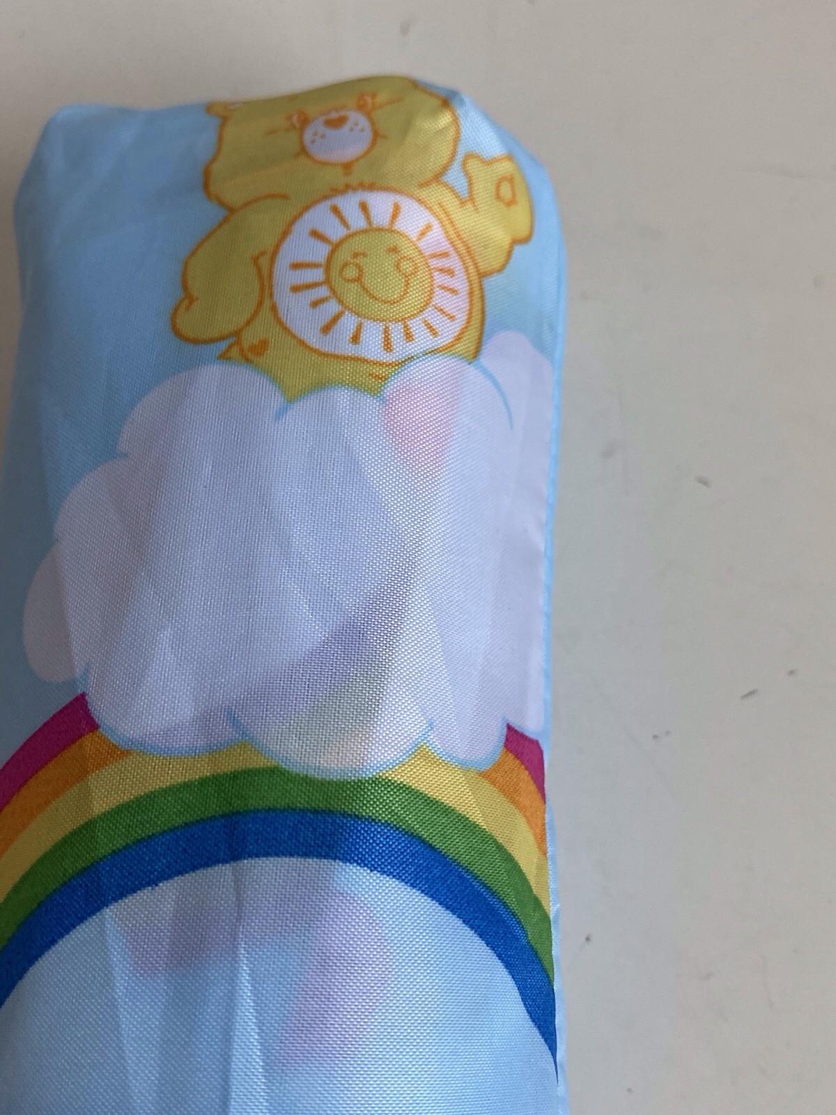 Care Bears Rainbow Umbrella Auto Open Close Blue Compact NEW