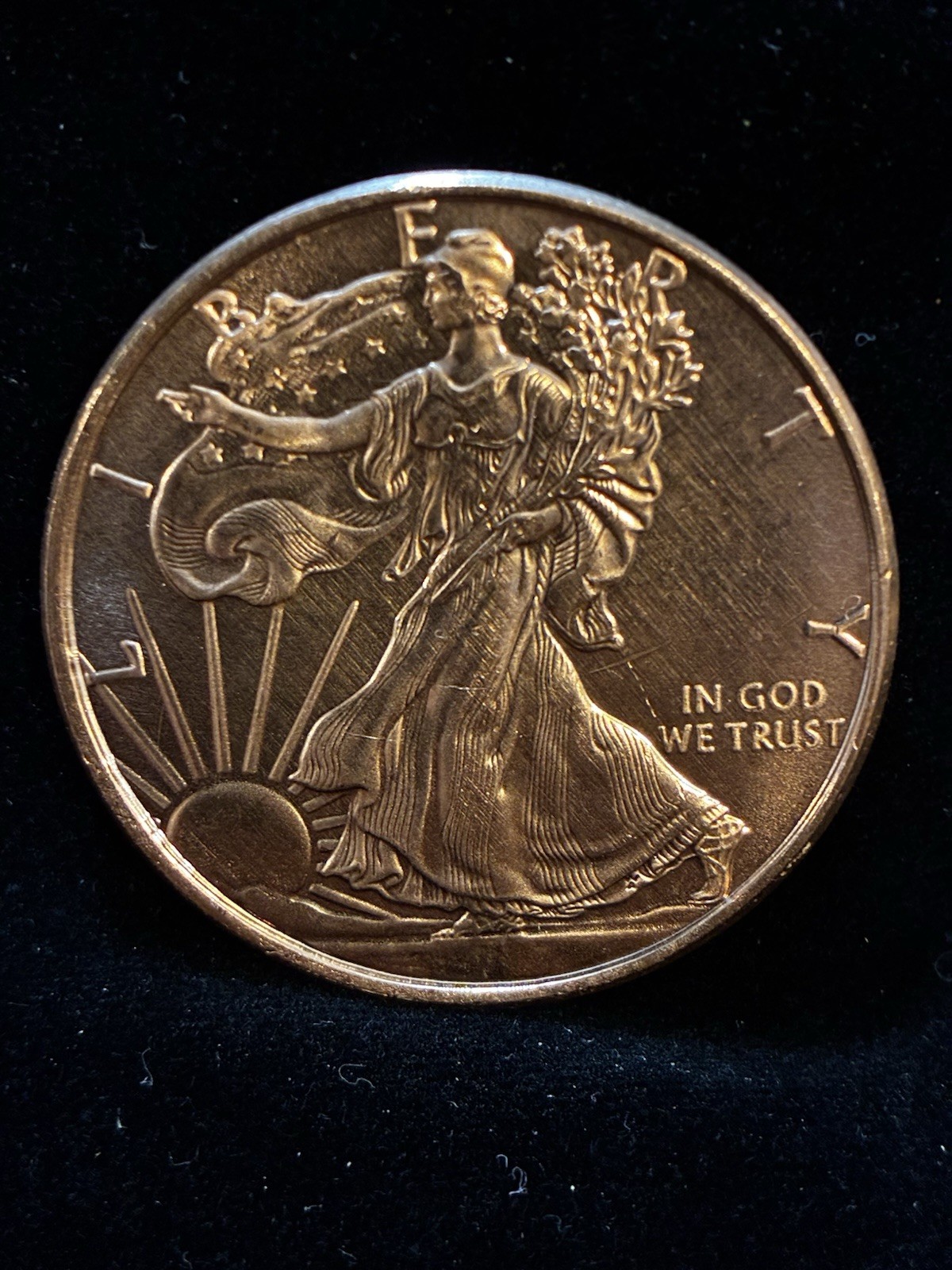 1 oz Walking Liberty Copper Round .999 Fine Copper Bullion