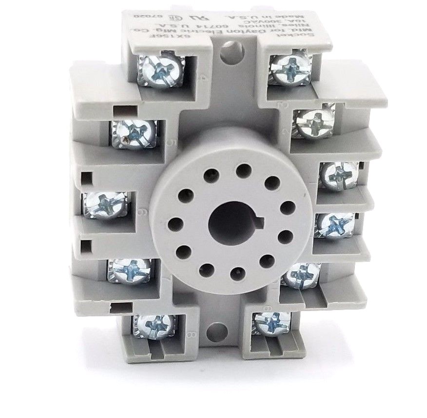 NEW DAYTON 6X156F RELAY SOCKET 10A, 300VAC