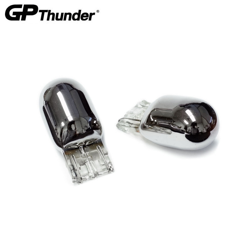 GP Thunder 7443 7443A HiLo Chrome Silver Light Bulb Turn Signal Brake Amber 2pcs