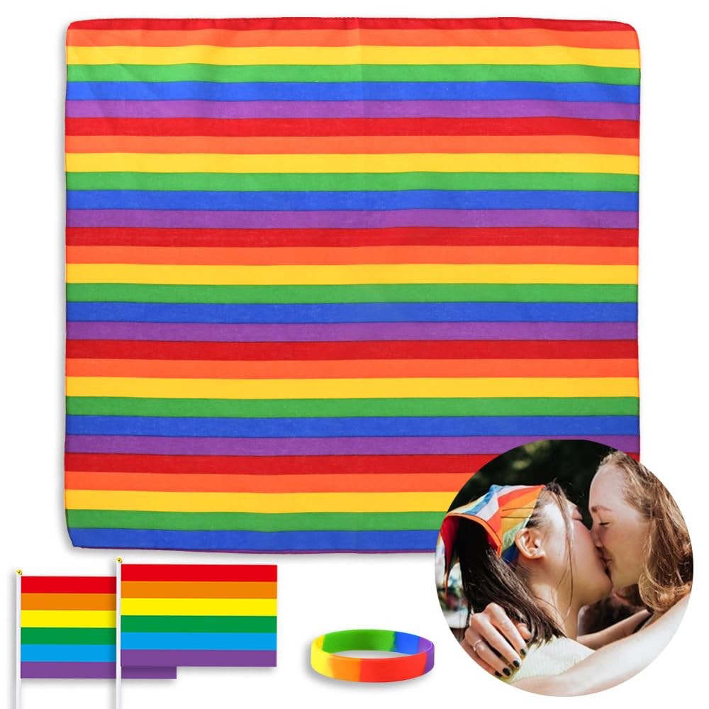Rainbow Paisley Bandana Unisex LGBTQ Pride Month Scarf Wraps Headband