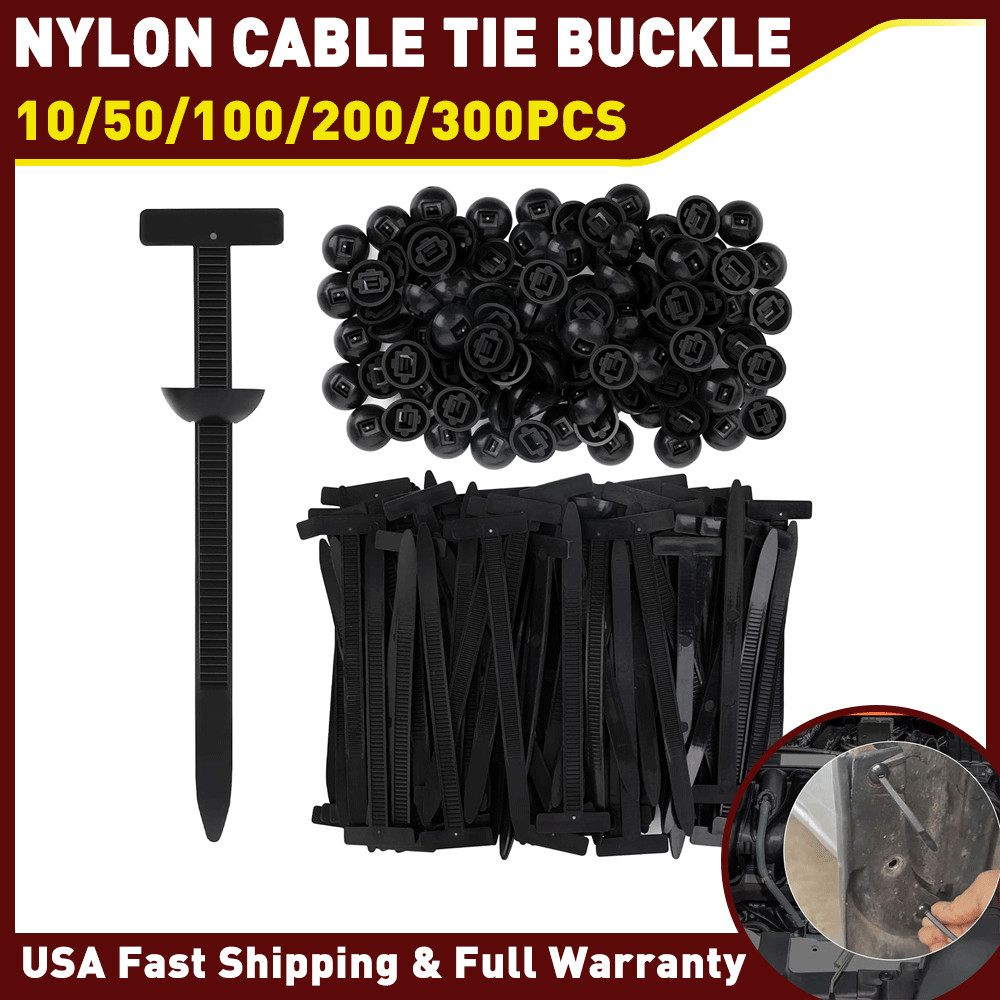 Black Nylon Universal Cable Tie Buckle Heavy Duty Self-Locking Universal Zip T