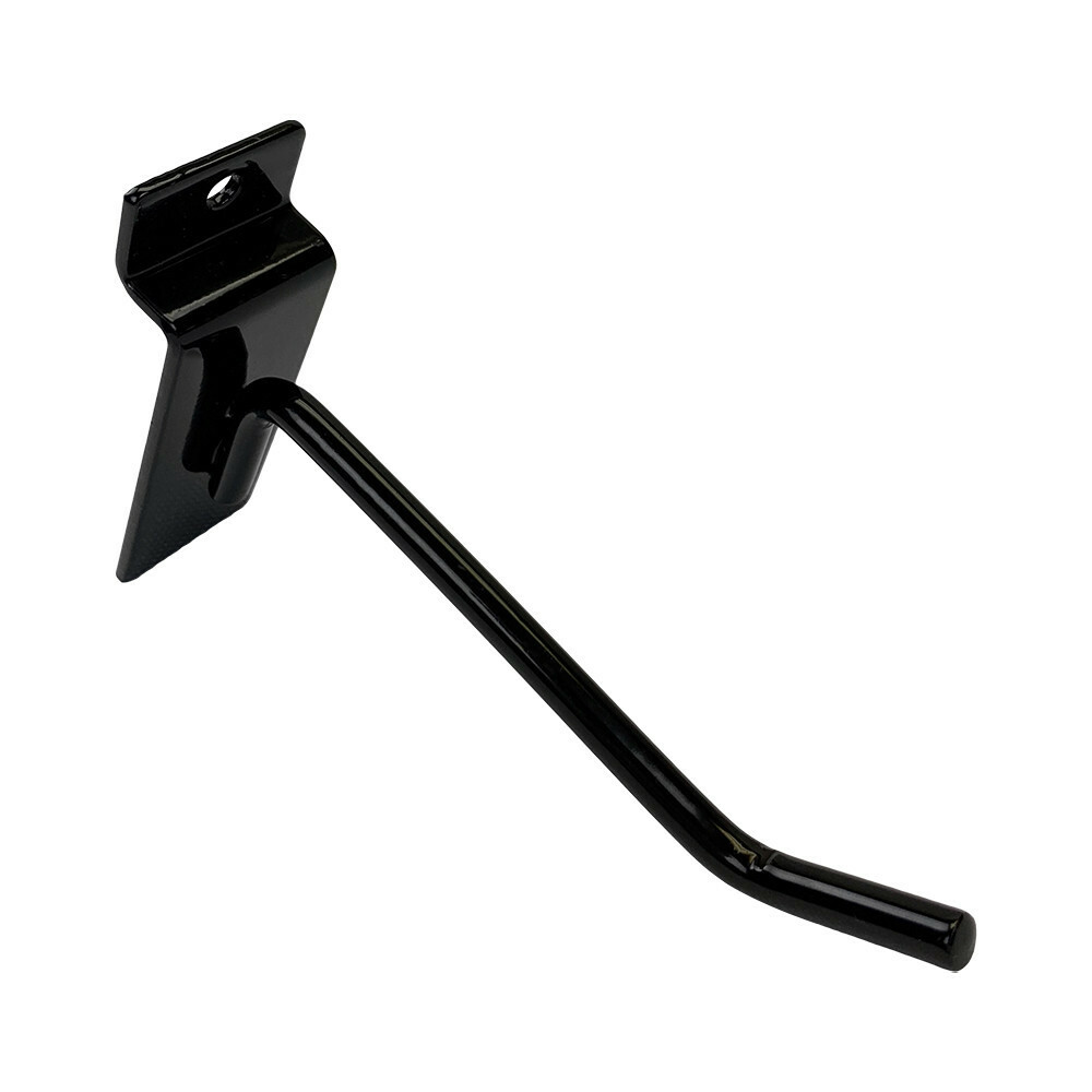 4" Slatwall Hook Panel Display Hooks, 1/4" Thickness Metal, Black - PACK 2