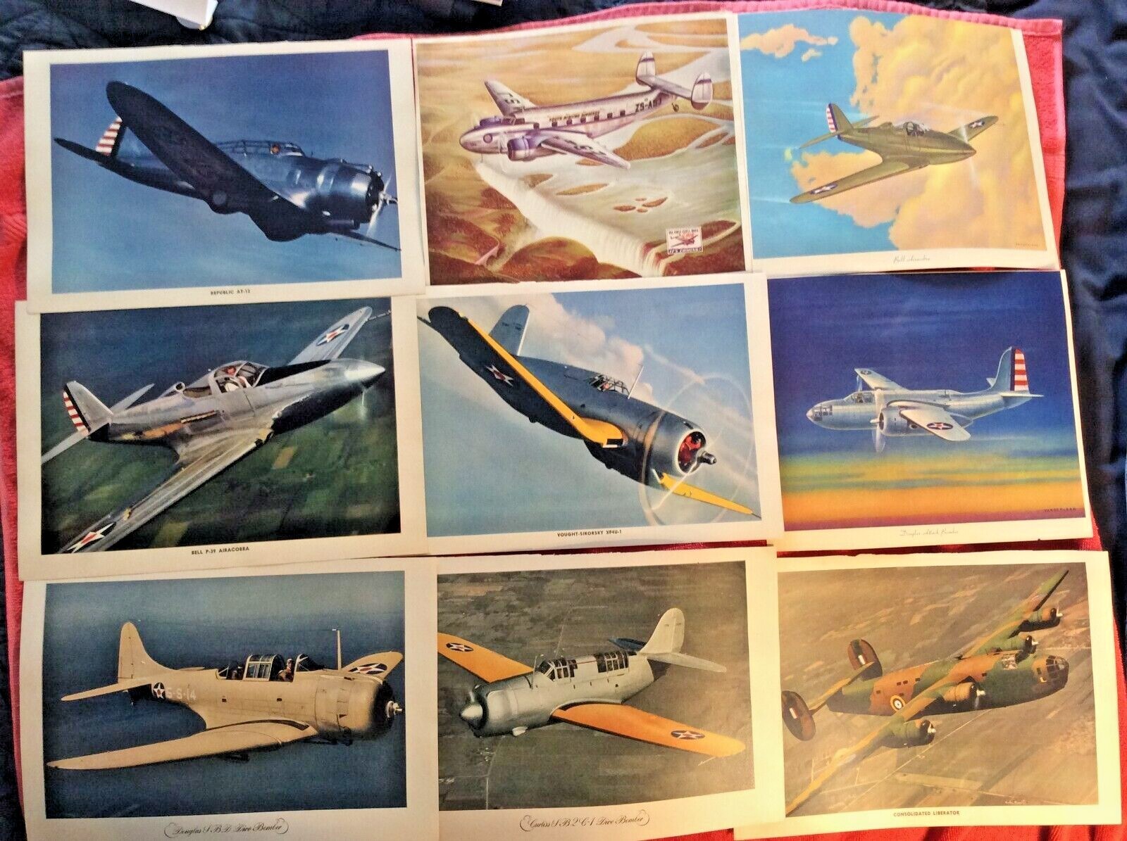 LOT OF 19 AIRPLANE ILLUSTRATIONS PHOTOS DOUGLAS LOCKHEED GRUMMAN FIGHTER PLANES
